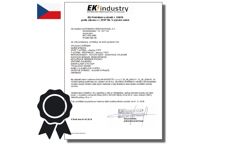 Certifikáty Ek-Industry